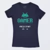 Playera Azul Marino Mujer Gamer Press Start