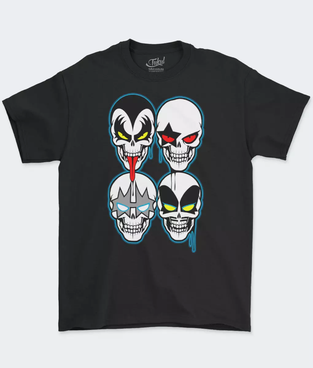 Playera Negra Hombre Kiss Kull