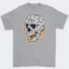 Playera Gris Jaspe Hombre Cats Skull