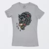 Playera Gris Jaspe Mujer Angry Wolf