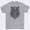 Playera Gris Jaspe Hombre Wolf Head