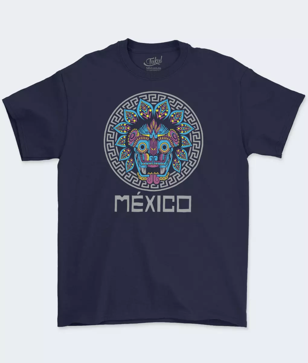 Playera Azul Marino Hombre Quetzalcóatl