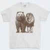 Playera Blanca Hombre Bear And Lion