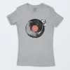 Playera Gris Jaspe Mujer Vynil Record