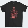 Playera Negra Hombre Drums Skeleton