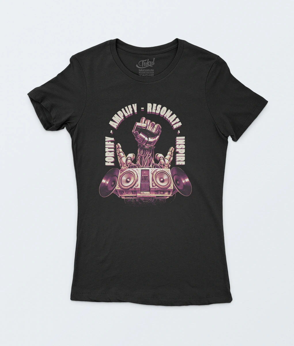 Playera Negra Mujer Amplify Music