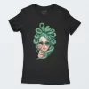 Playera Negra Mujer Medusa Pop