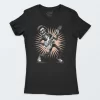 Playera Negra Mujer Rock Skeleton