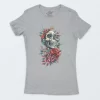 Playera Gris Jaspe Mujer My Flowers