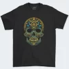 Playera Negra Hombre Golden Skull