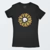 Playera Negra Mujer Flower Skull